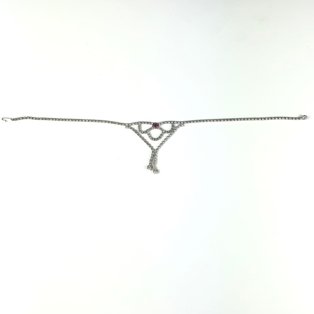 Vintage Icy Rhinestone Negligee Lariat Necklace - Picture 7 of 11
